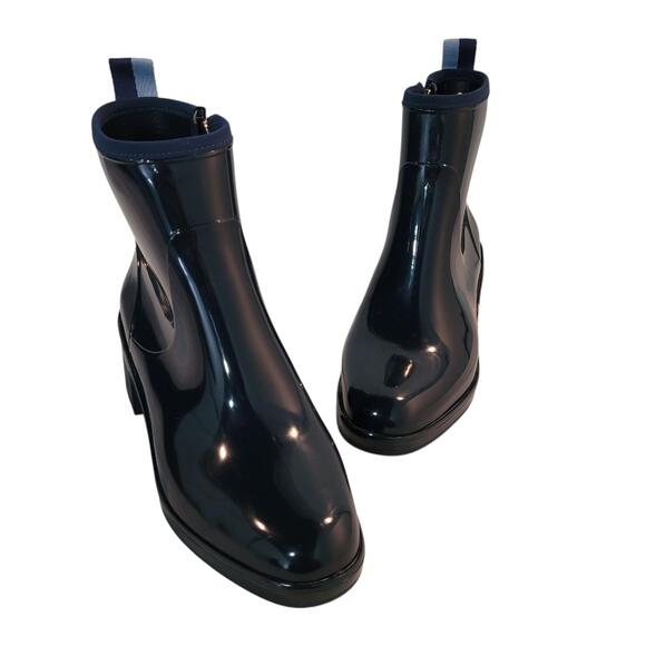 NIB Kate Spade Puddle Rain Booties Navy Women's sz 9‎ - Picture 1 of 10